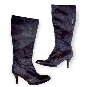 Duro Olowu bordeaux soft patent leather knee High boots size 39 eu
